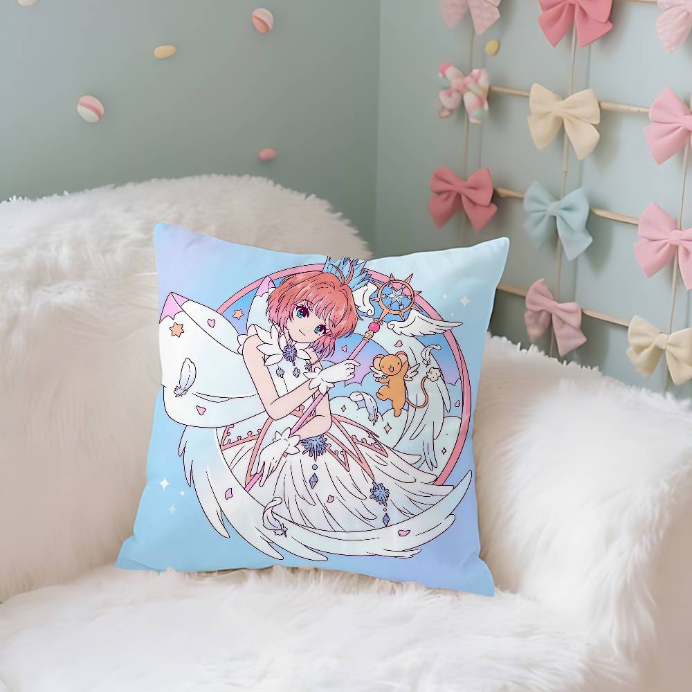 Kawaii Cardcaptor Ssakura Case Plush Fabric Soft Pillowcase Double Sided Print Cushion Cover Household Gifts