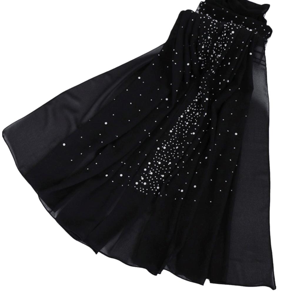 Dustproof Islamic Turban Headband 180*70cm Head Wraps Fashion Beads Shawls  Party Decor