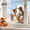 DIY Interior Window Cat Dog Peeking Static Animal Stickers Cute Clings Cartoon Wall Stickers Waterproof No Glue Adhesives Removable