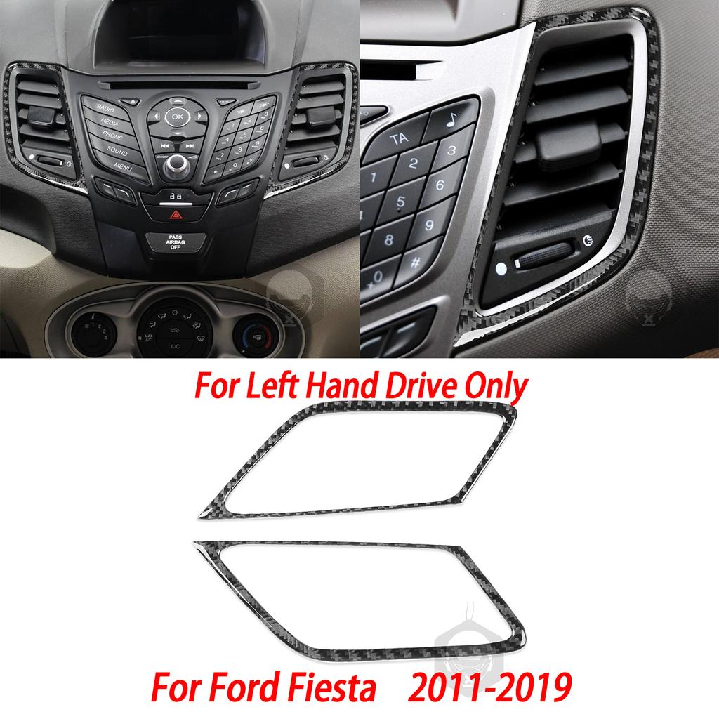 Carbon Fiber Side Air Vent Dashboard Center Console Gear Shift Panel Car Interior Accessories Sticker For Ford Fiesta 2011-
