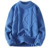 Men's Trendy Round Neck Waxy Knit Sweater - Warm Winter Innerwear for Teens
