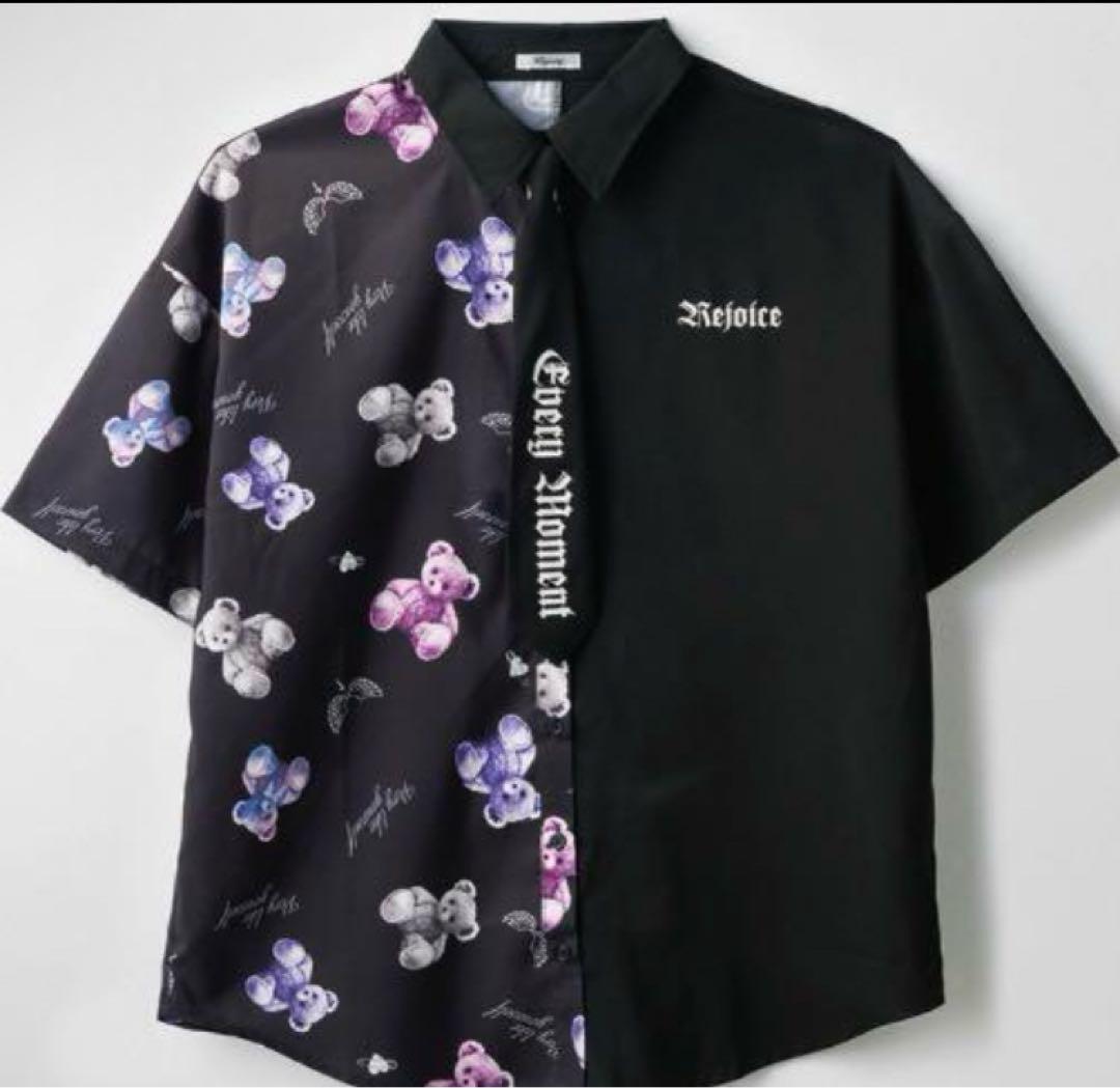 

[USED] Bear-shaped blouse, shirt, short sleeves, tie, L, gothic lolita, punk, sick, dreamy, cute, mass-produced, landmine