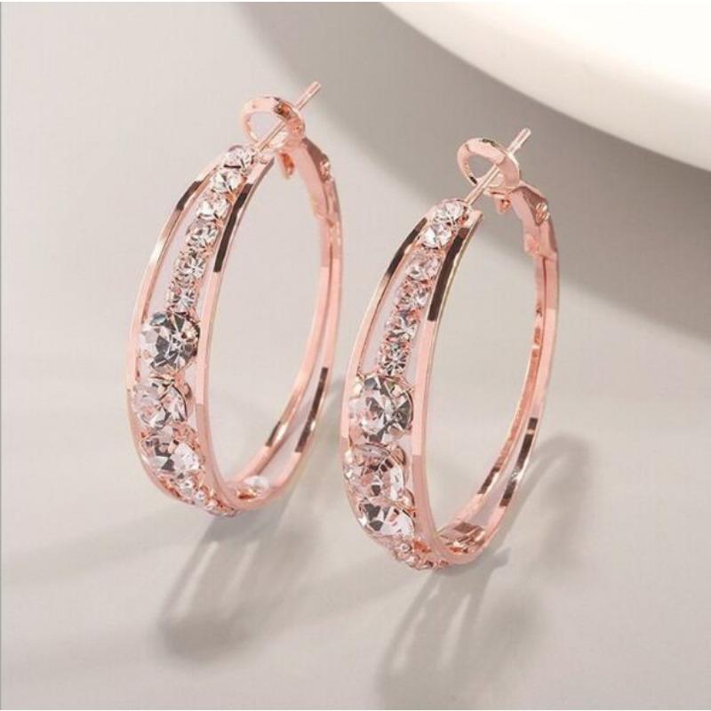 1 Pair of Earrings Exquisite Explosive Style Rhinestone Earrings for Men and Women Big… More