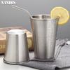 Edelstahl Metallbecher Bierbecher Haushalt Büro Bar Weinglas Kaffeebecher Reise Campingbecher Teetassen Set Outdoor