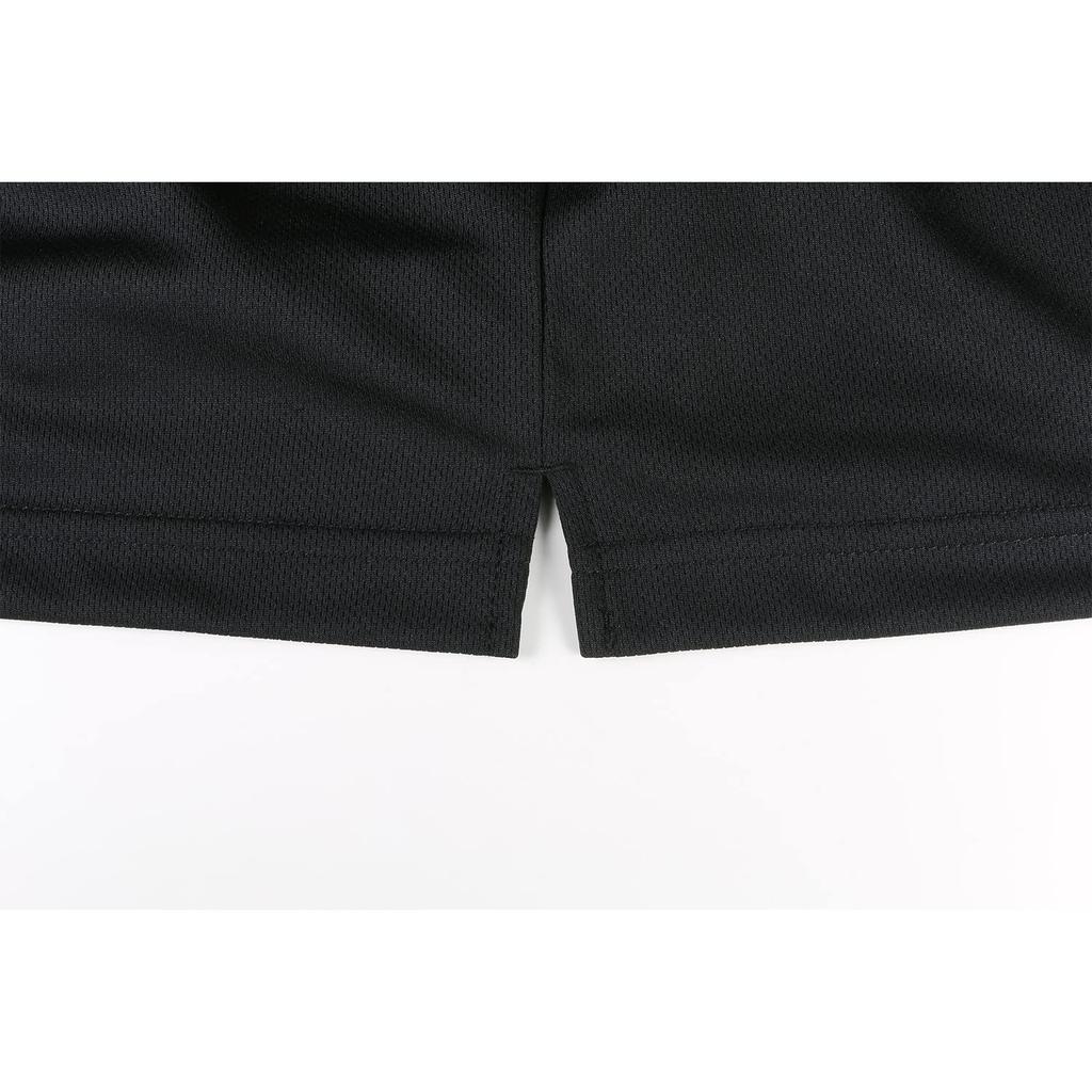 Monster Sport Embroidered Polo Size Short Dry UV ZWS74KL Shirt, Black, L, Sleeve, Moisture-Wicking, Quick-Drying, Mesh, UPF20, Protection,