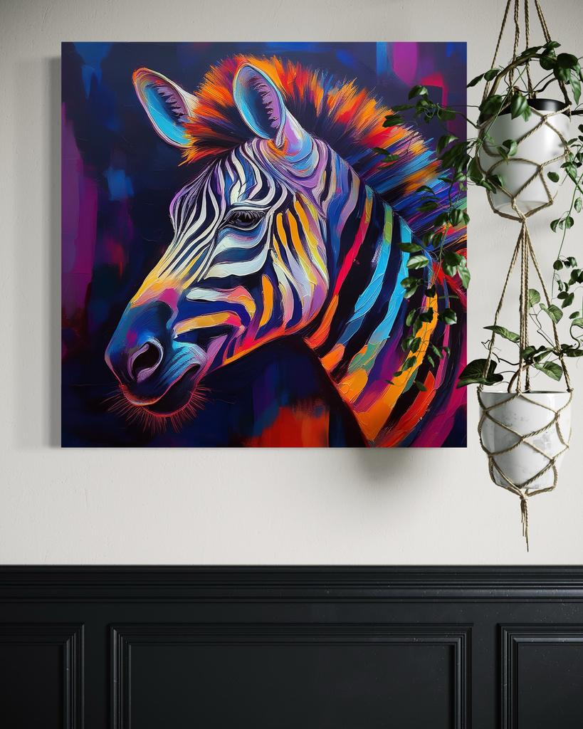 Canvas Print, Zebra Animal Pop Art