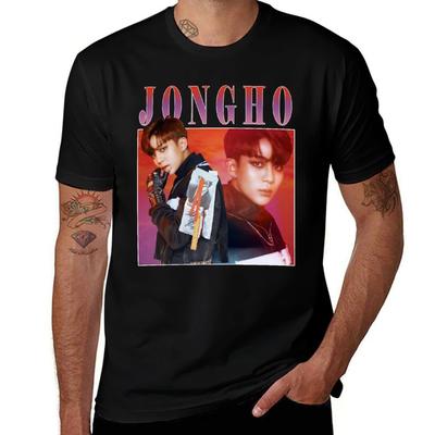 Jongho Ateez T-shirt Snabbtorkande Utomhus Sport T-shirt