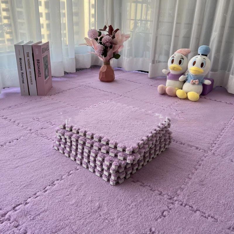 10pcs/16pcs 30x30cm Living Room Home Foam Plush Patchwork Floor Mat Exercise Children Carpet Baby Play Mat Bebe Mattress