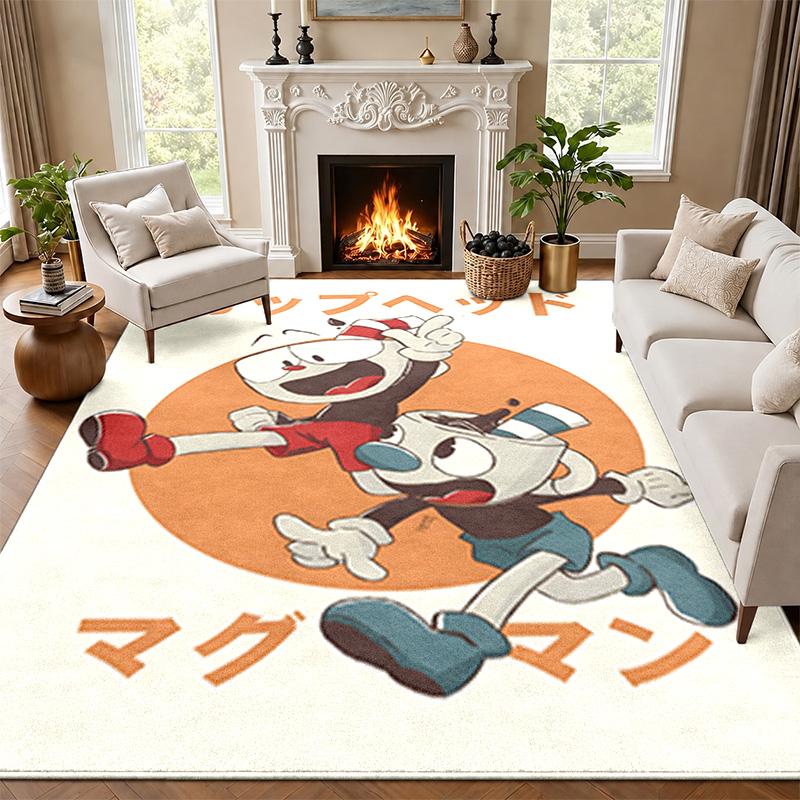 Cuphead Carpet Door Mat for Living Room or Bedroom Protective Mat Under Chair Office Decoration Christmas Gift Birthday Present