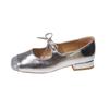 Large size women's shoes 2024 summer new Mary Jane small leather shoes women's thick heel sequined single shoes female manufacturer