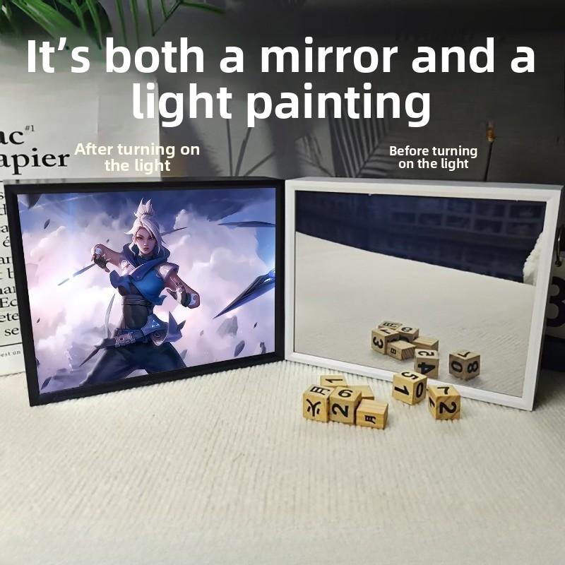 21cm/8.27in Valorant Light Painting 3D Lamp Anime Figure Peripherals Cartoon Desktop Display Bedroom Collectible Party Supplies
