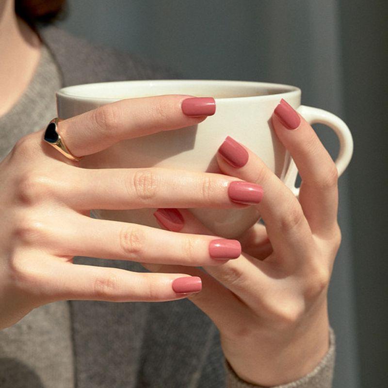 Reusable Nail Tips Caffeine Rose (Regular Square)