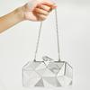 Chic Diamond Lattice Metal Chain Handbag: Crossbody, Clutch, or Evening Bag