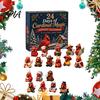 PVC Action Figures Red Bird Christmas Advent Calendar, 24 Unique Miniature Party Favors Figurines, Tree Hanging Ornaments for Holiday Gifts