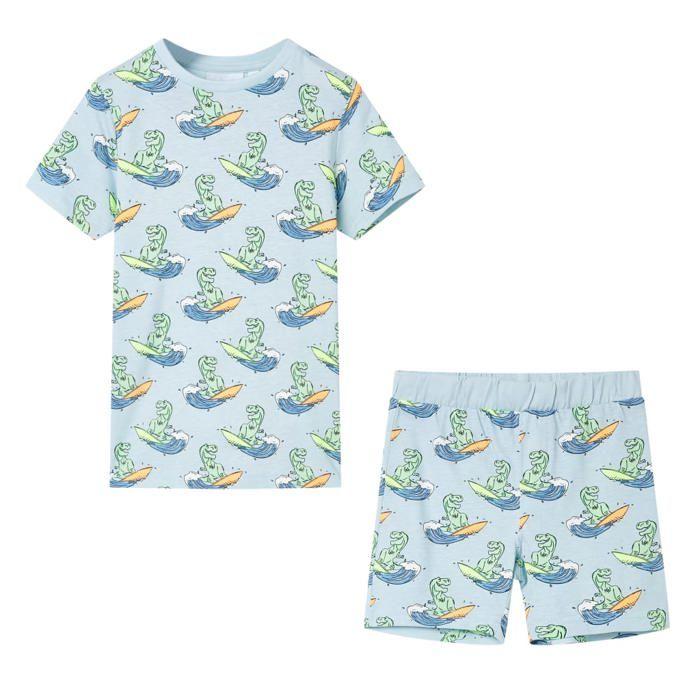 Pyjamas à manches courtes pour enfants bleu clair 92/104/116/128/140