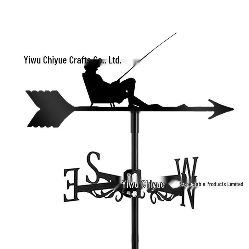 Weather Vane Ornament: Outdoor Wrought Iron Spray-Painted Roof Decoration Metal Craft