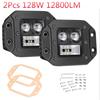 2 Stück 128W 12800LM Bündigmontage CREE LED Fahrlicht Spot Flut Kombi LED Licht