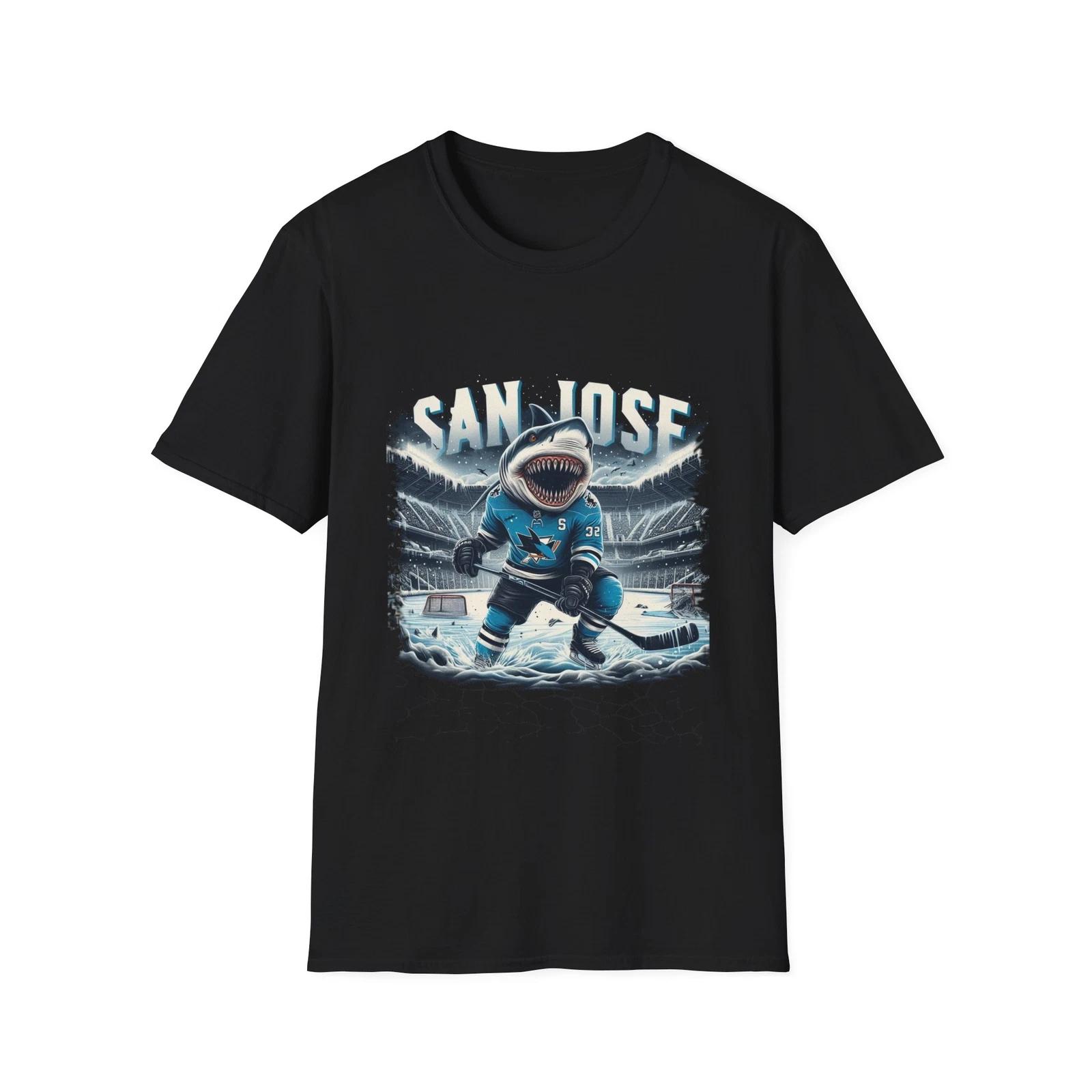 Men s and Women s T-shirts Terror of the Deep - San Jose Sharks Horror Mashup T-Shirt S