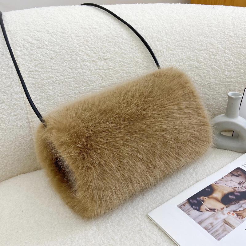 

Winter Faux Fur Hand Warmer Gloves with Plush Fox Fur