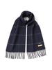 Beams Cashmere Windowpane Check Navy Free Men's Scarf,