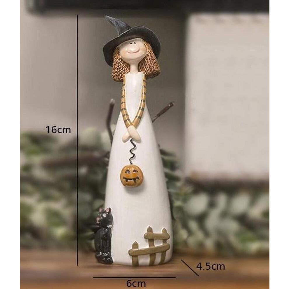 Avtoify Halloween Decorations, Halloween Witch Decoration Resin Statue Decoration Cute Family Holiday Decoration Crafts C