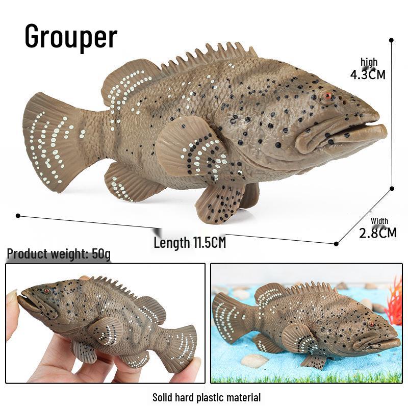 Marine Animal Simulation Model Figures: Shark, Dolphin, Hammerhead, Crab, Squid, Starfish for Kids' Education
