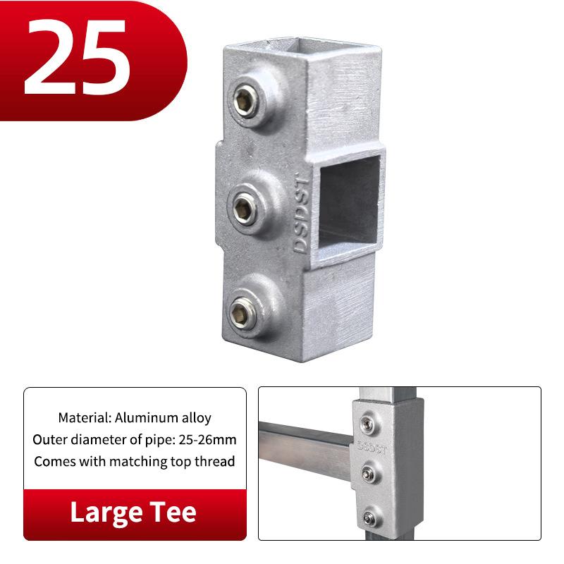 20x20mm Čtvercová trubka Třícestný 25x25mm 30x30mm Hliníková slitina Koleno Spojka Příslušenství Pevný spoj trubky