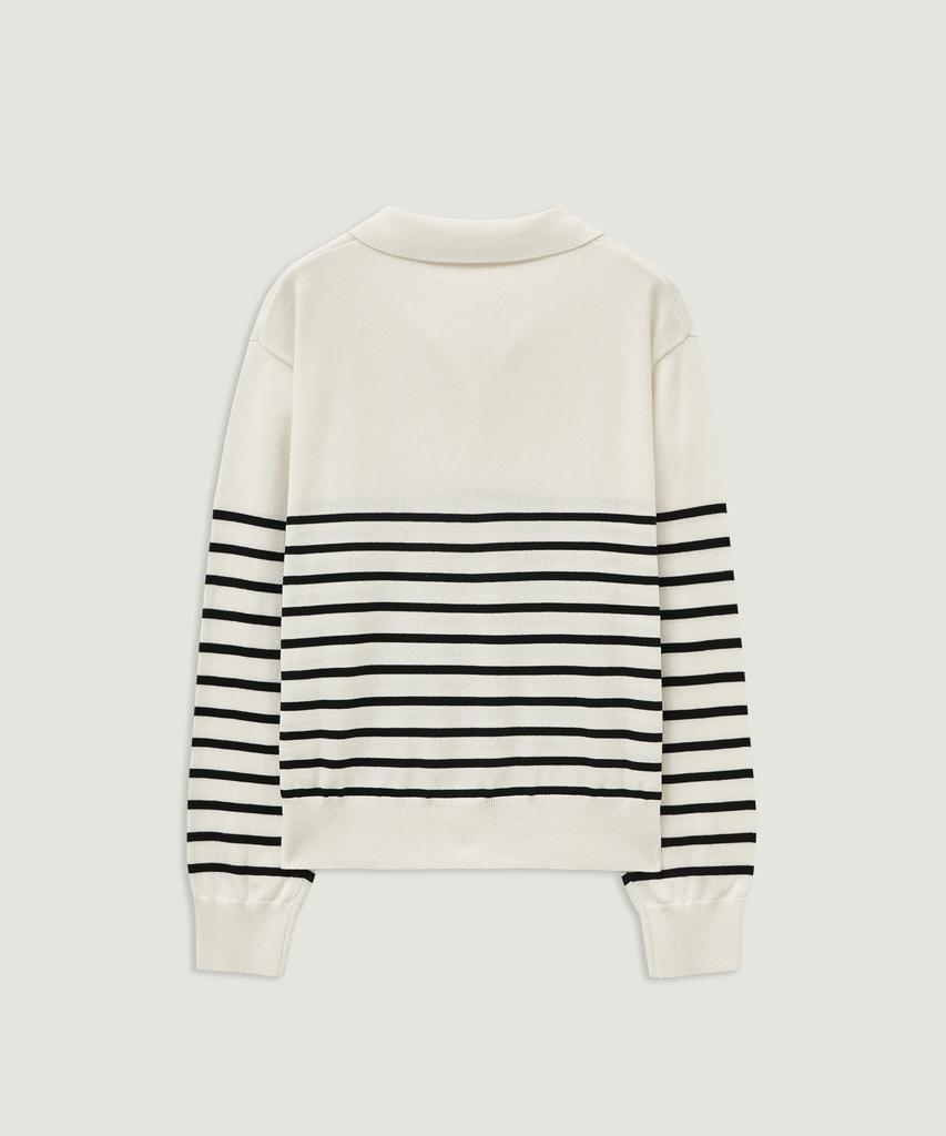 LMOOD WOMEN Cityal Cotton Stripe Rugby Knit (2 Colors)