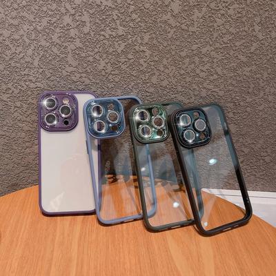 Applicable To IPhone16Pro Plating Flash Powder Lens Film Mobile Phone Case Apple 15 Transparent Acrylic Protection