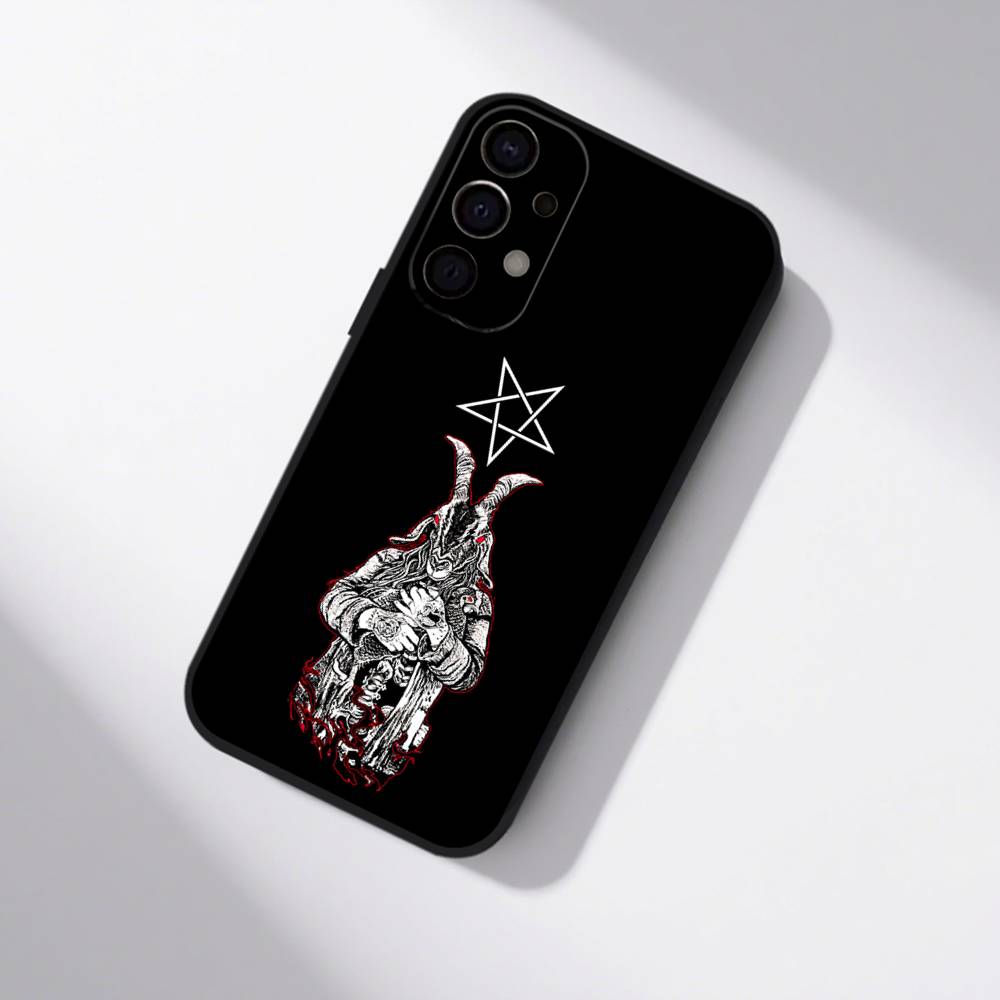 Satanic Goat Satan Devil Phone Case For Samsung S25,S24,S21,S22,S23,S30,Ultra,S20,Plus,Fe,Lite,5G Black Cover