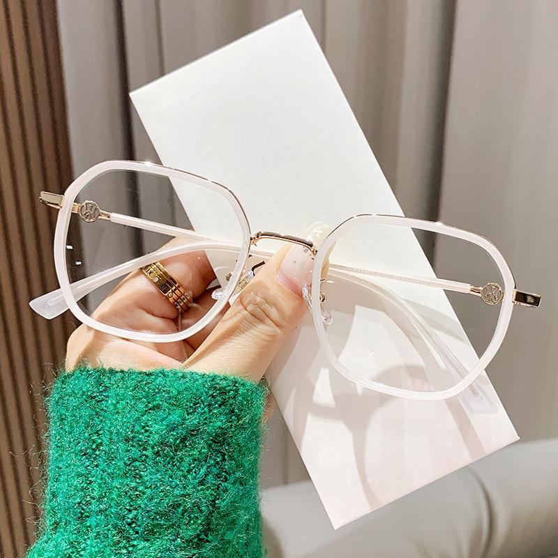 Metal Glasses Frame Antique Progressive Flat Mirror Myopia Frame Oval Frame Mirror Frame Tr Double Circle Tide