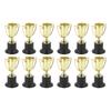 12Pcs Mini Trophies Bright Color Strong Plastic Stable Base Light Weight Gold Award Trophies for Kids School Party