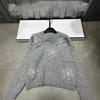 Xiangjia 2025 Floral Knit Round Neck Pullover - Autumn/Winter Loose Long Sleeve Top