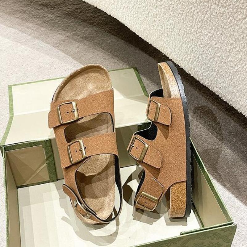 Flat Slippers Women Men Slippers Luxury Indoor Bottom Non Slip Cork Slippers Women's Beach Outdoor Home Flip Flops Sandals2024