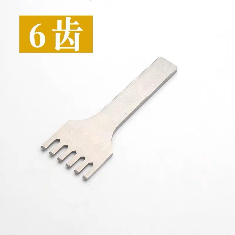1/2/4/6 Teeth Stainless Steel Leather Stitching Punching and Chop 3mm Teeth Width Suitable for Belt Wallet DIY Leather Making