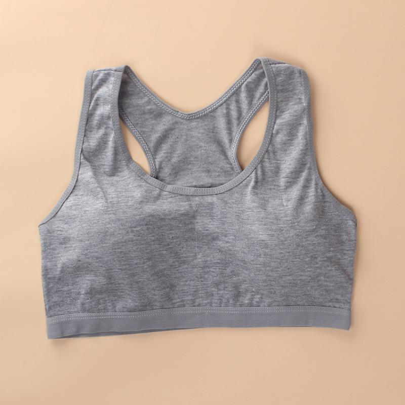 Sutien Sport pentru Adolescente, Bumbac Gimnastică, Lenjerie de Corp, Vestă de Antrenament, Sutien Tineresc Fără Sârmă cu Pad pentru Piept