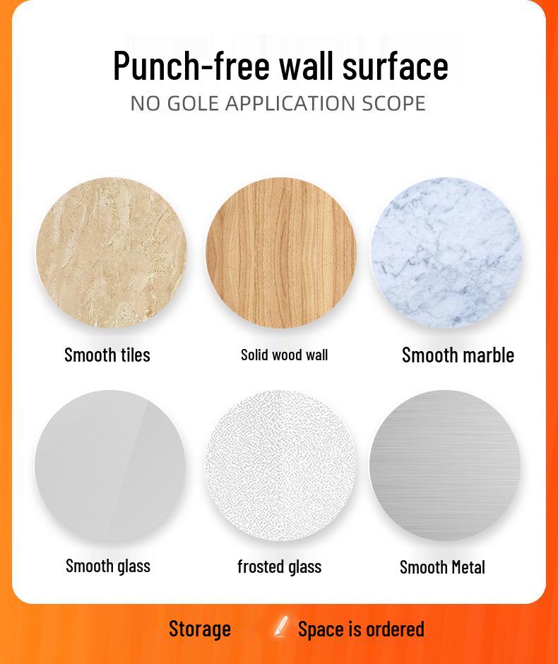 Punch-Free Wall-Mounted Kitchen Storage Rack & Spice Organizer Set