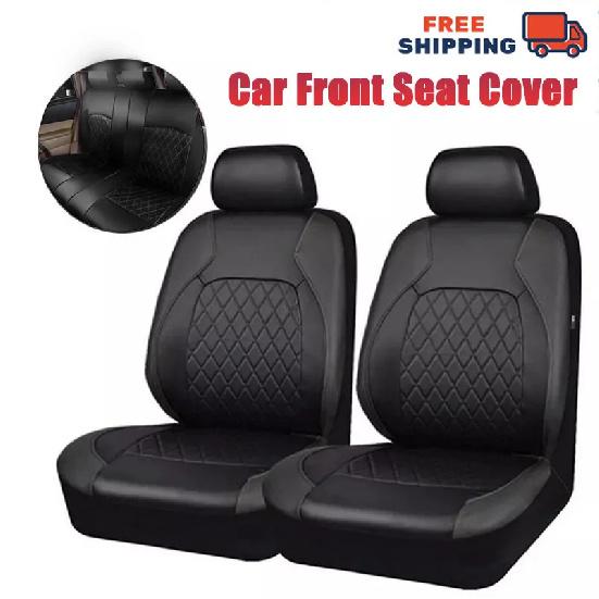 2 Seats Universal Car Seat Cover Breathable PU Leather Full Set Seat Protector Automobile Interior Accessories Vehicle Cushion 2 Seats