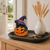 Spooky Halloween Gift for Friends Ornament, Witch Black Cat Pumpkin Shape, Durable Synthetic Resin Unique Holiday Kids Weather Resistant Figurine,