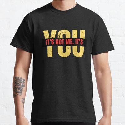 Men Fashion Casual Short Sleeves It's Not Me Black Tees Oversized T-shirts