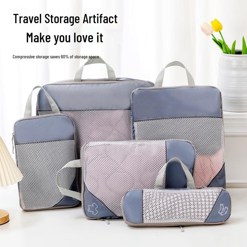 Five-Piece Travel Storage & Compression Bag Set for Clothes