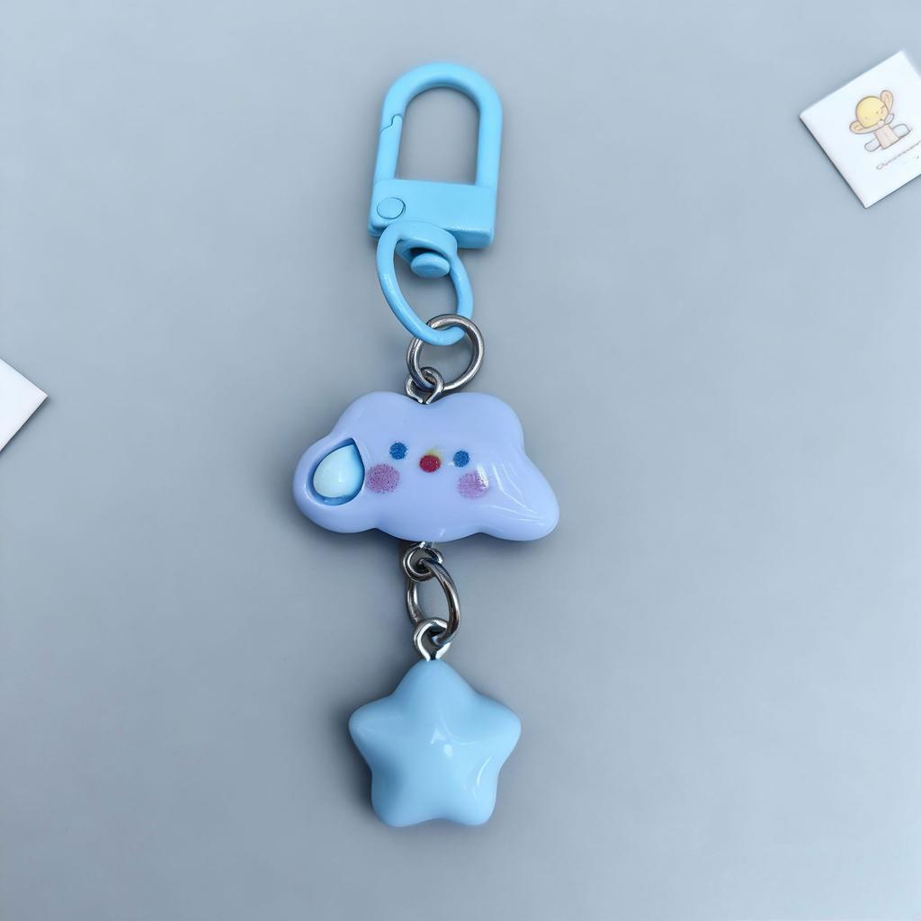 Cute Cloud Star Keychain Mini Bag Doll Pendant Backpack Charm Accessory Best Friend Gift Key Ring