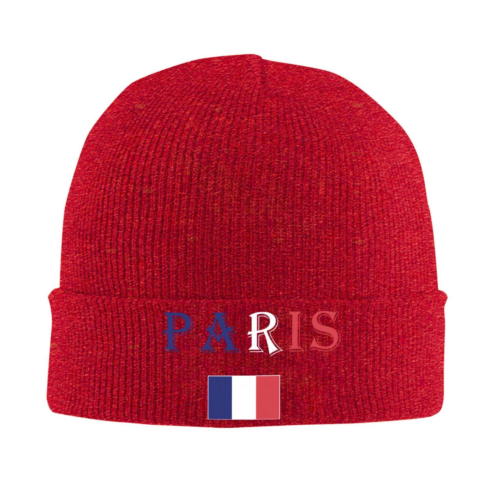 

Paris Flag Print Warm Knitted Cap Hip Hop Hat Autumn Winter Outdoor Beanies Hat for Unisex Adult Unisex Adult Bonnet Hat