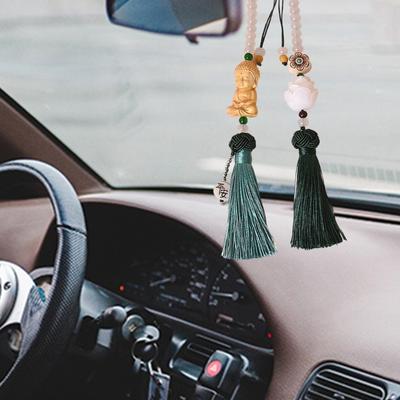 Buddhas Pendant Car Hanging Ornament with Lanyard Good Luck Rear View Mirrors Hanging Ornament