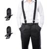 T Tulead Suspender Clips Black Clips Metal Holder Clip Fasteners Pants Clip Buckle Clamps Pack of 20