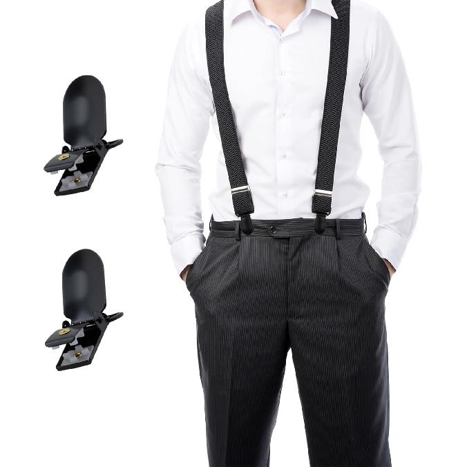 T Tulead Suspender Clips Black Clips Metal Holder Clip Fasteners Pants Clip Buckle Clamps Pack of 20