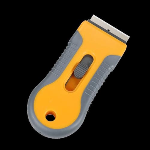 Glass Scraper, Defrosting Scraper, Stain Remover, Paint/Stickers/Labels/Adhesive Remover, 10 Replacement Blades Included: 5 Plastic Blades, 5 Stainles