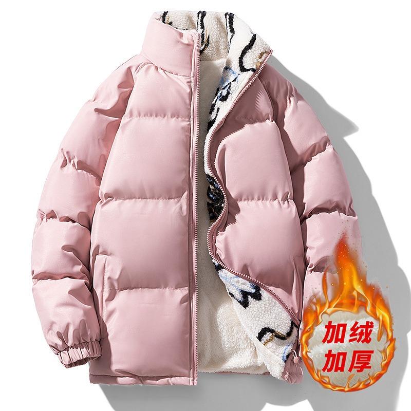 

New Feather Rong cotton-padded clothes Thickened winter cotton-padded clothes Men s jackets Padded jackets Men s fashion trend 4XL розовый
