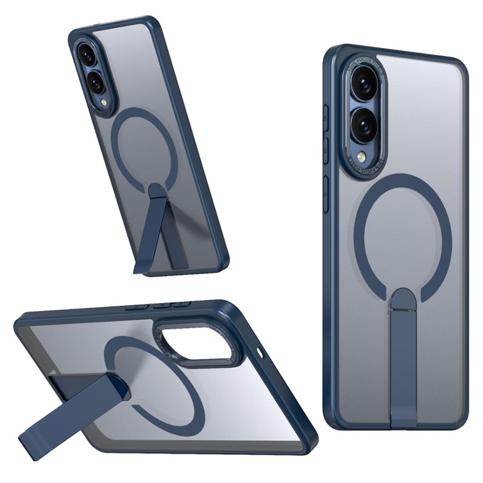 

For Samsung Galaxy S25 Edge Case Compatible with MagSafe Kickstand TPU+Acrylic Phone Cover Blue