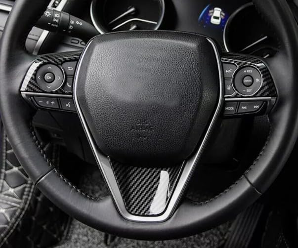 FUKUARE Black Carbon Fiber Steering Switch Cover for Camry 70 Crown 220 and Corolla 210 Series Series, Series,